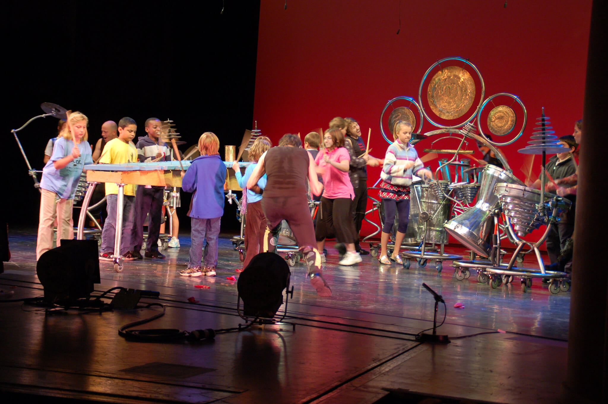 Local school children attend a matinee of Scrap Arts Music