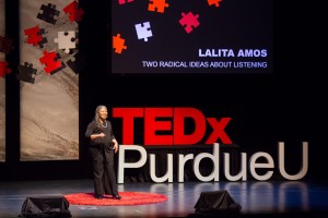 Lalita Amos gives a talk about listening