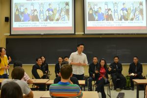 Members of Shanghai Jingju Theatre Company conducted a workshop with Purdue students