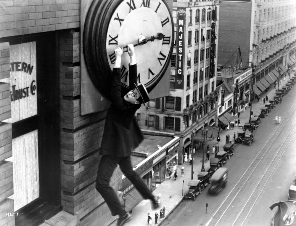 Hanging from clock