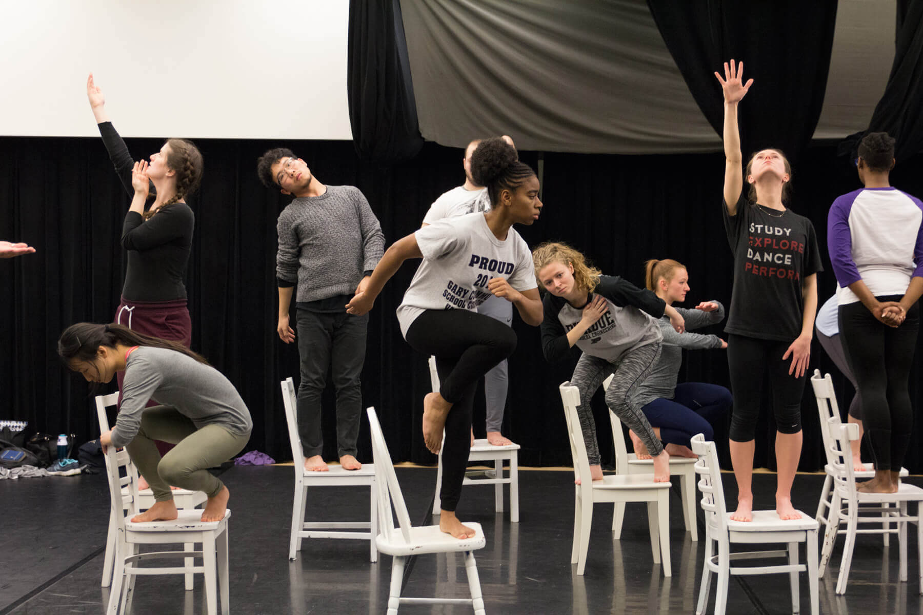 Chicago dance company The Seldoms conducted "Bodies on the Gears" dance workshop for Purdue Dance students