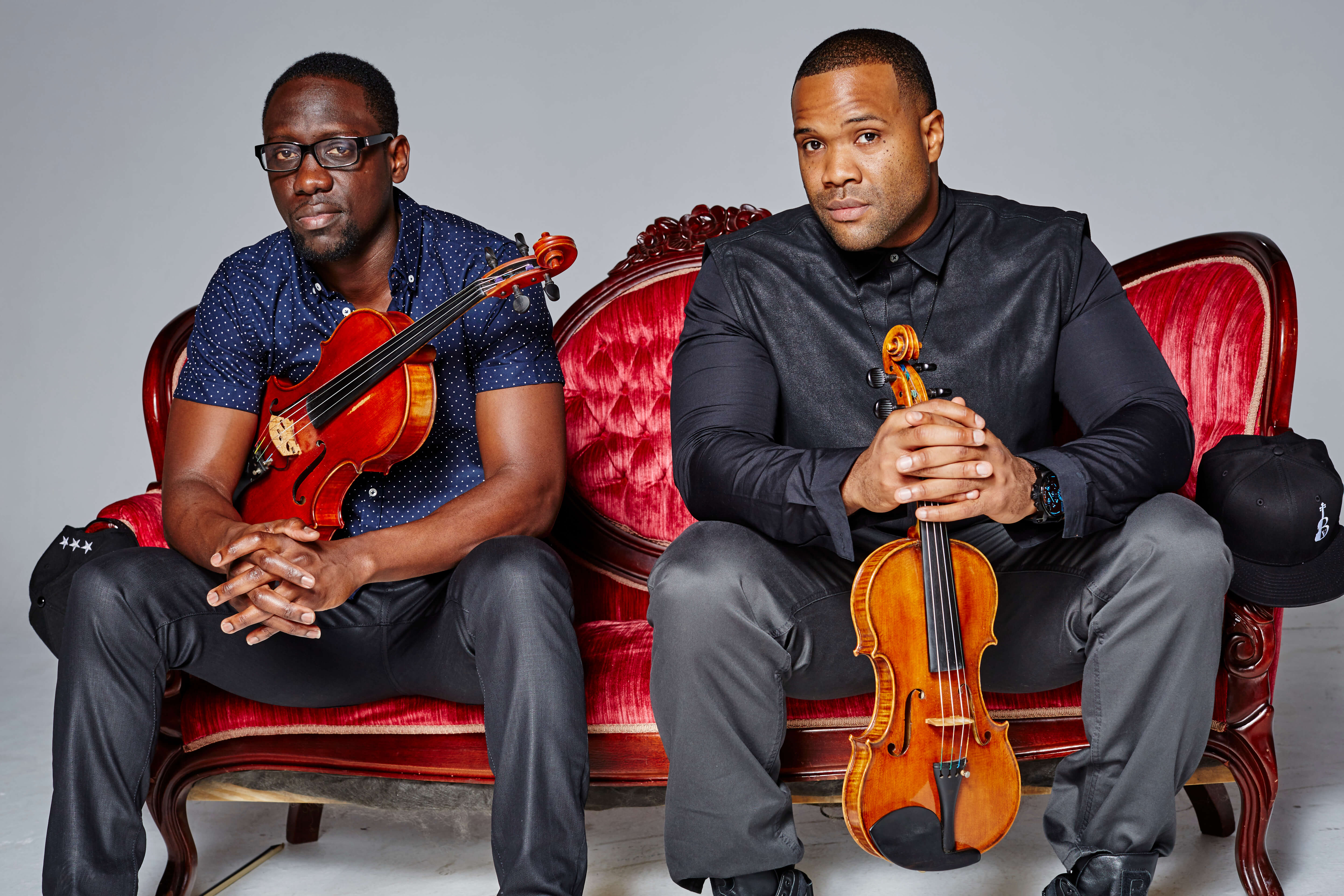 Black Violin on sofa