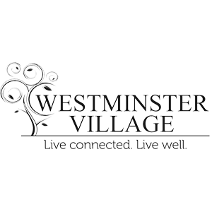 Logo for Westminster Village featuring a stylized tree on the left. The text reads: WESTMINSTER VILLAGE above the slogan Live connected. Live well., celebrating events like Riverdance 25th Anniversary Tour Comes to Purdue University, on a white background.