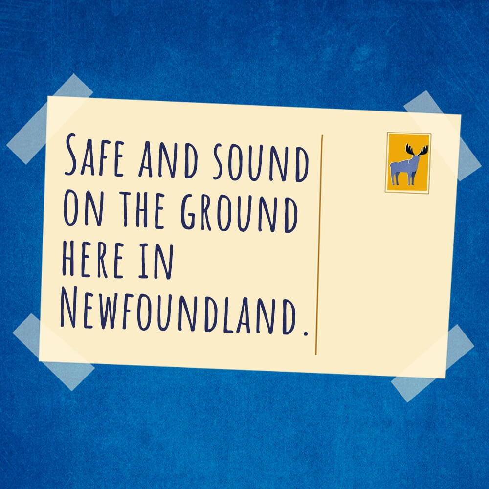 Safe and sound on the ground here in Newfoundland. image from Come From Away