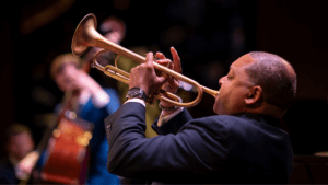Wynton Marsalis playing trumpet