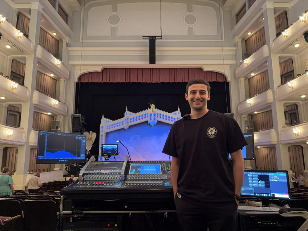 Robert Cohen, Purdue alumnus and head audio engineer for the Book of Mormon's national tour.