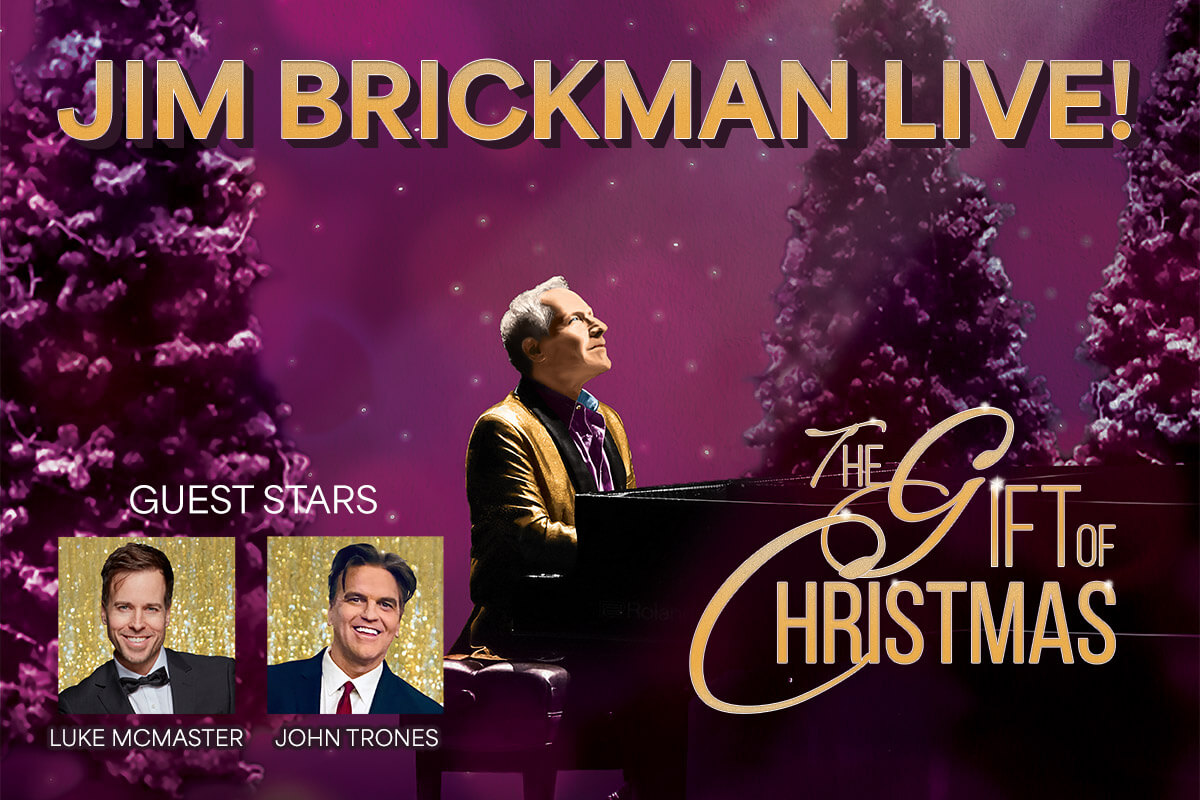 Jim Brickman Live on Steinway D piano at Purdue: The Gift of Christmas, with special guest stars Luke McMaster and John Trones